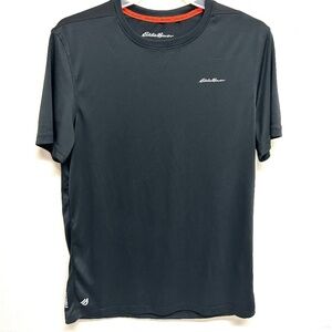 Eddie Bauer Men's Size S FreeDry Black Short Sleeve T-shirt Chest Logo